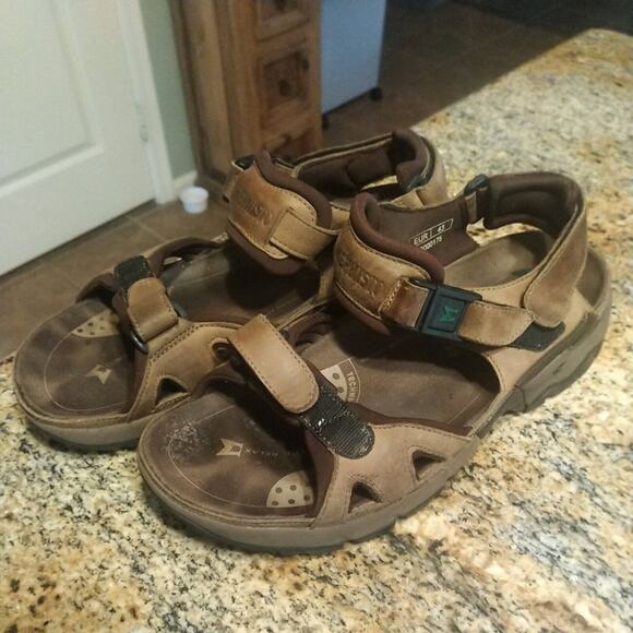 Mephisto Shark Brown Leather Anatomical Shock Absorbing Sandals Sz 43/ 9.5 - Picture 4 of 12